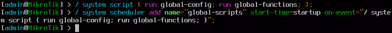 screenshot: run and schedule scripts