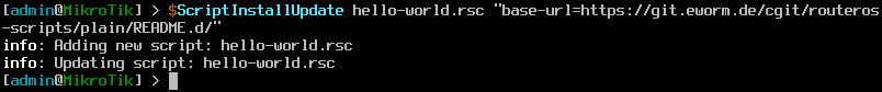 screenshot: install custom script