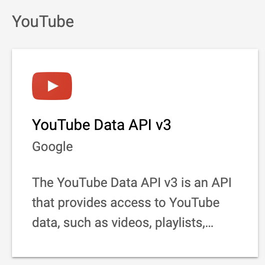 YouTube Data API