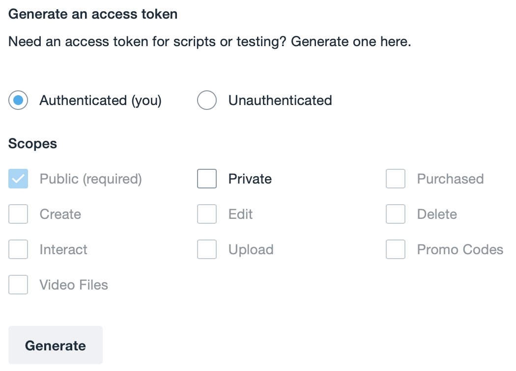 Generate an access token