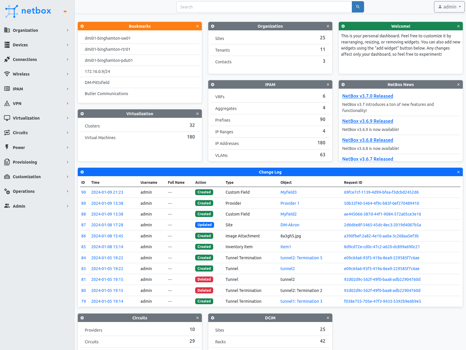 NetBox user interface screenshot