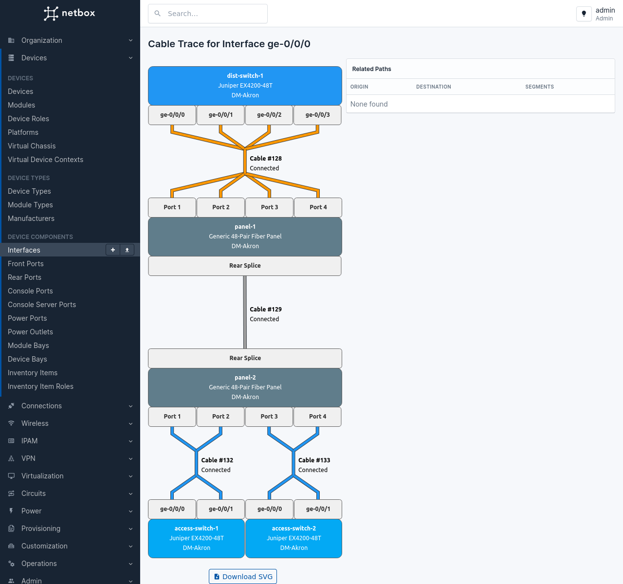 /mirror/netbox-community-netbox/raw/commit/d7f652bcc75cfc2804d571f23f01ccaba1235395/docs/media/screenshots/cable-trace.png